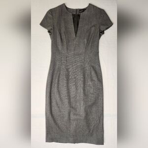 Ralph Lauren Black Label Lightweight Virgin Wool Gray Sheath Pencil Dress Sz 4